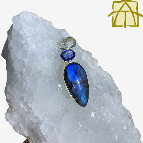 Labradorite Blue Kyanite Sterling Silver Pendant