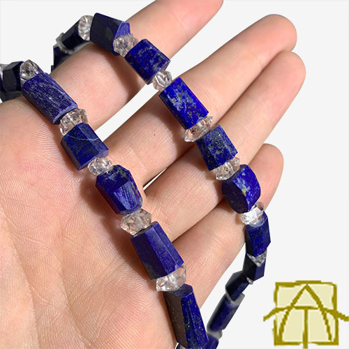 lapis and herkimer necklace 1