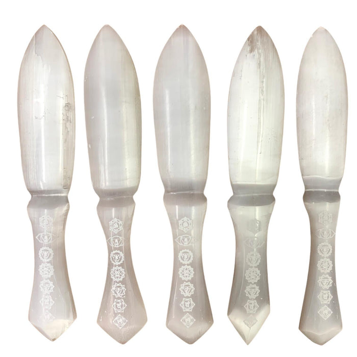 Selenite 7 Chakra Sword