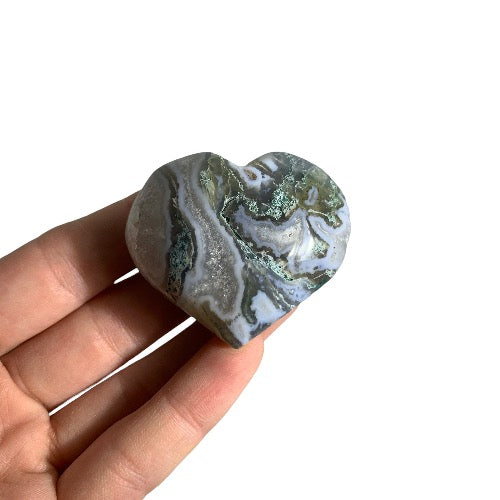 moss agate heart 7