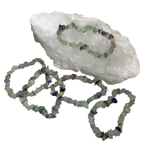 Rainbow Fluorite Chip Bracelet 