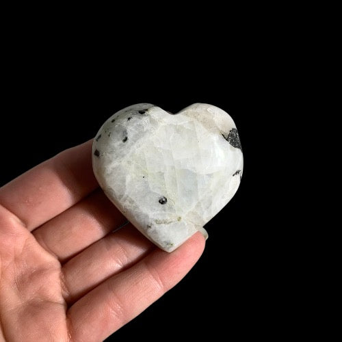 Natural Moonstone Heart With Flash — Alliz Trading