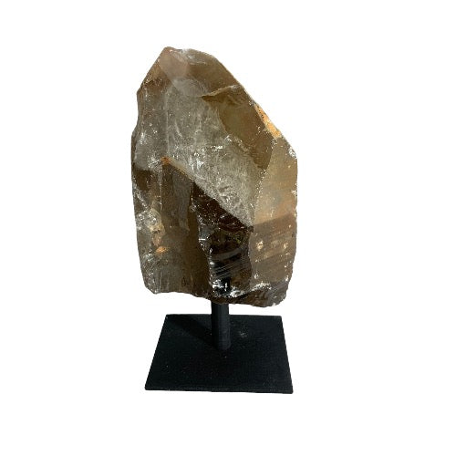 Smoky Quartz Rough On Metal Stand