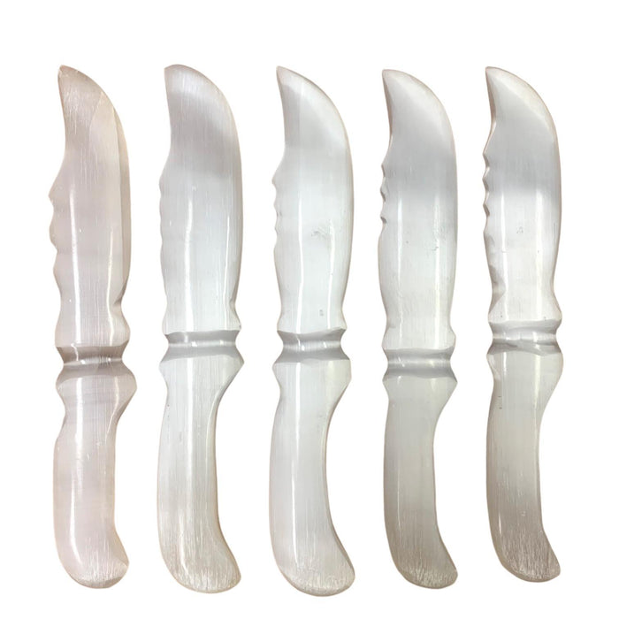 Selenite Serrated Sword